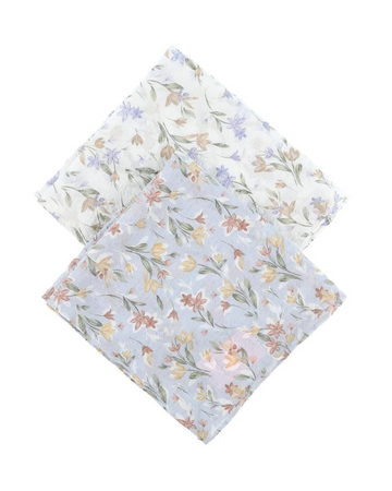Lizi Headwear SQTUWH White Tulip Print Square Scarf myselflingerie.com